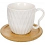 Tea and coffee set Ceram Bamboo "Romb" 4 cups 200ml and 4 bamboo saucers BD-289-433