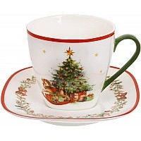 Porcelain teacup and saucer