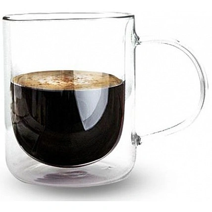 Кружка Classic 300мл з подвійними стінками, скляний термокухоль ST-201-2