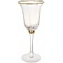 Set of 6 glass glasses "Gatsby" 250ml (wine glasses) with gold border BD-992-450