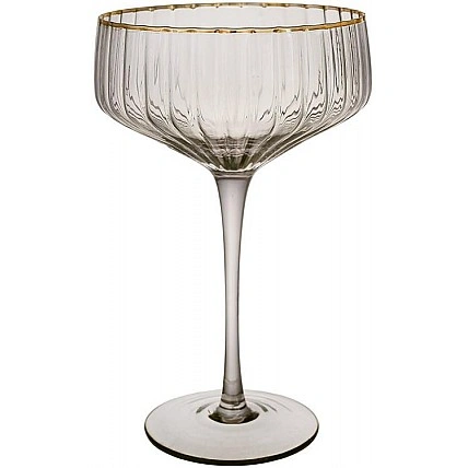 Келихи «Гетсбі» 6 келихів 350 мл для шампанського та коктейлів, димно-сірий BD-992-471