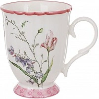 Porcelain mug "Wisteria Garden" 380ml, tea cup, pink BD-498-333