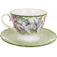 Porcelain cup and saucer "Wisteria Garden" 280ml, tea pair BD-498-341
