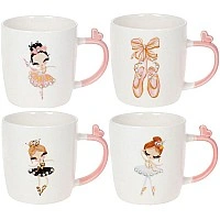 Porcelain mug "Ballerina" 350ml, with rhinestones BD-380-431