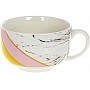 Porcelain mug "Marble" 500ml, white with pink and yellow BD-905-252