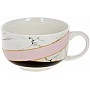 Porcelain mug "Marble" 500ml, white with pink and black BD-905-254