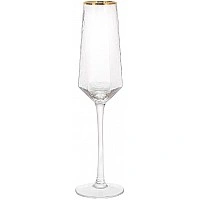 Set of 4 Monaco Ice champagne glasses 200ml, glass with golden edge BD-579-233