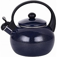 Чайник эмалированный Kamille "Boiling Water" 2.2л со свистком, темно-синий металлик KM-1038B