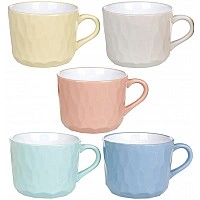 Set of 5 ceramic mugs Delicate ornament "Pastoral" 650ml BD-344-158A