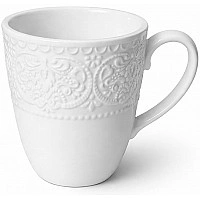 Dentelle Blanche porcelain mugs, 4 cups, 300 ml (BD-988-522)