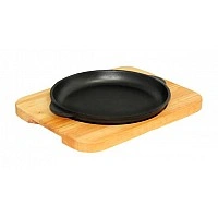 Cast iron roaster "Our Workshop" Ø18 cm on a wooden stand ST-T101