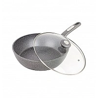 Сковорода-сотейник Kamille Granite Ø24см с крышкой KM-4275GR