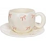 Tea Ceramic Cup "Bowknot" 350ml with Saucer BD-992-835
