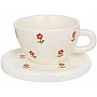 Tea cup "Flower" 350ml with shaped saucer, ceramics BD-992-841