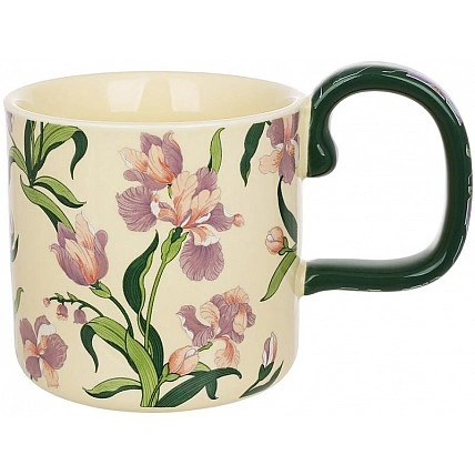 Ceramic mug "Iris Bloom" 350ml with floral pattern BD-992-843