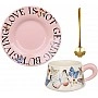 Tea cup "Butterfly" 270ml with saucer and spoon, pink, in gift box BD-992-857