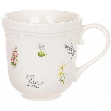 Set of 6 Porcelain Mugs "Flower Motives" 370ml BD-K285