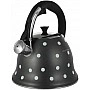 Чайник Kamille Whistling Kettle Black 2.5л из нержавеющей стали со свистком (черный в горох) KM-1099-BL
