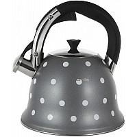 Чайник Kamille Whistling Kettle Grey 2.5л из нержавеющей стали со свистком (серый в горох) KM-1099-GR