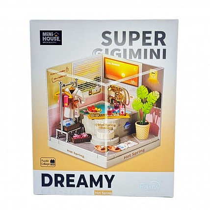Mini House DIY Roombox Series Interior Mini - Thermal Bathhouse