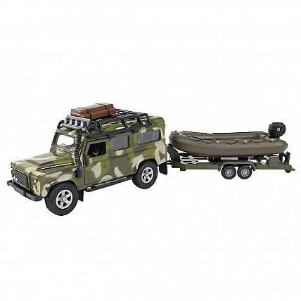 Play Set – Land Rover Defender Military (with Boat)