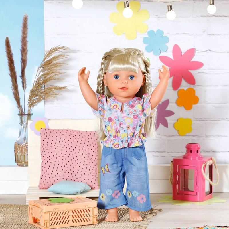 Одежда для ляльки Baby Born - Квітковий джинс