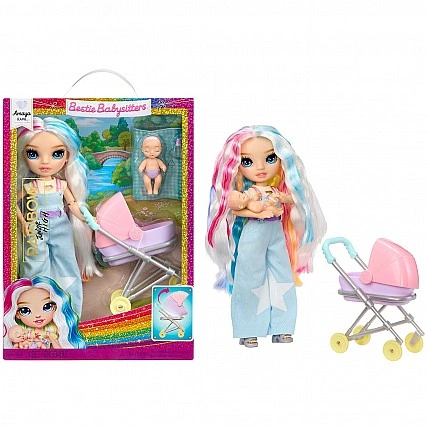 Ігровий набір із ляльками Rainbow High із серії Junior High Babysitters — Амая