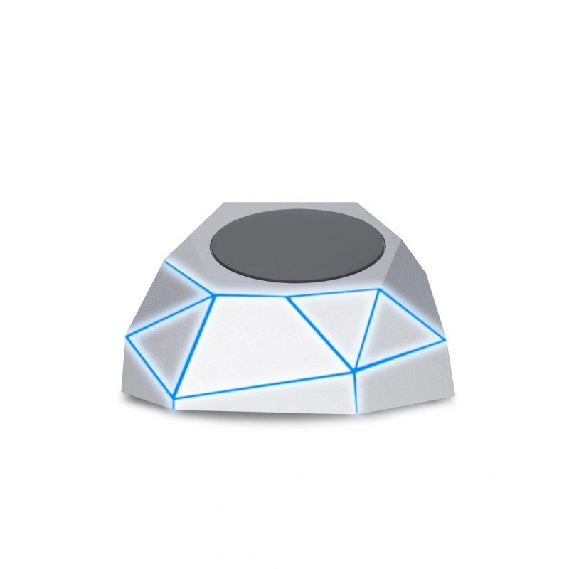Беспроводное Зарядное Устройство Xoopar - Geo Dock (Серебристое С Синей Led-Подсветкой)