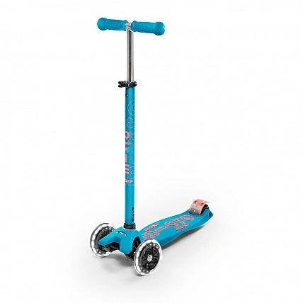 Самокат MICRO  серии Maxi Deluxe LED – Аква
