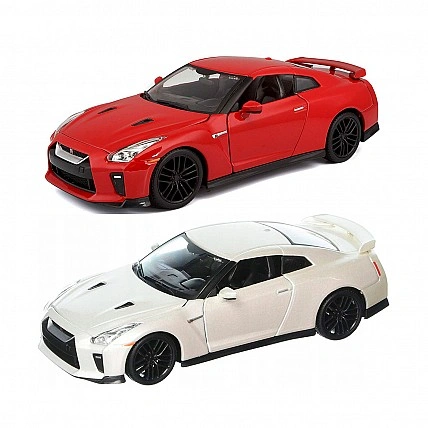 Автомодель - Nissan Gt-R (ассорти красный, белый металлик, 1:24)