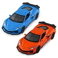 Автомодель - Chevrolet Corvette Z06 2023 (оранжевый, светло-голубой)