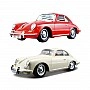 Автомодель - Porsche 356B (1961) (ассорти слоновая кость, красный, 1:24)