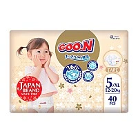 Подгузники Goo.N Premium Soft для детей (размер 5(XL), 12-20 кг, 40 шт.)