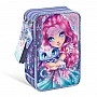 Triple pencil case with filling – Crystalia