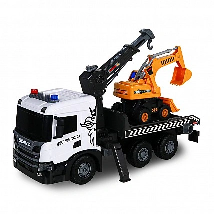 Ігровий набір Super Big Truck – Автокран Scania з екскаватором (світло, звук)