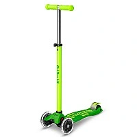 Самокат Micro серии Maxi Deluxe Neon LED - Зеленый попугай