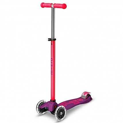 Самокат Micro серії Maxi Deluxe Neon LED - Ультра рожевий