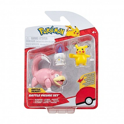 Pokemon W18 Action Figure Set - Pikachu, Litwick, Slowpoke
