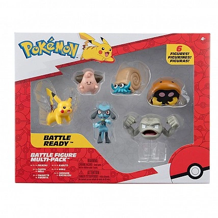 Pokemon W7 Play Figure Set - Pikachu, Cleffa, Riolu, Geodud, Omanaite, Kabuto