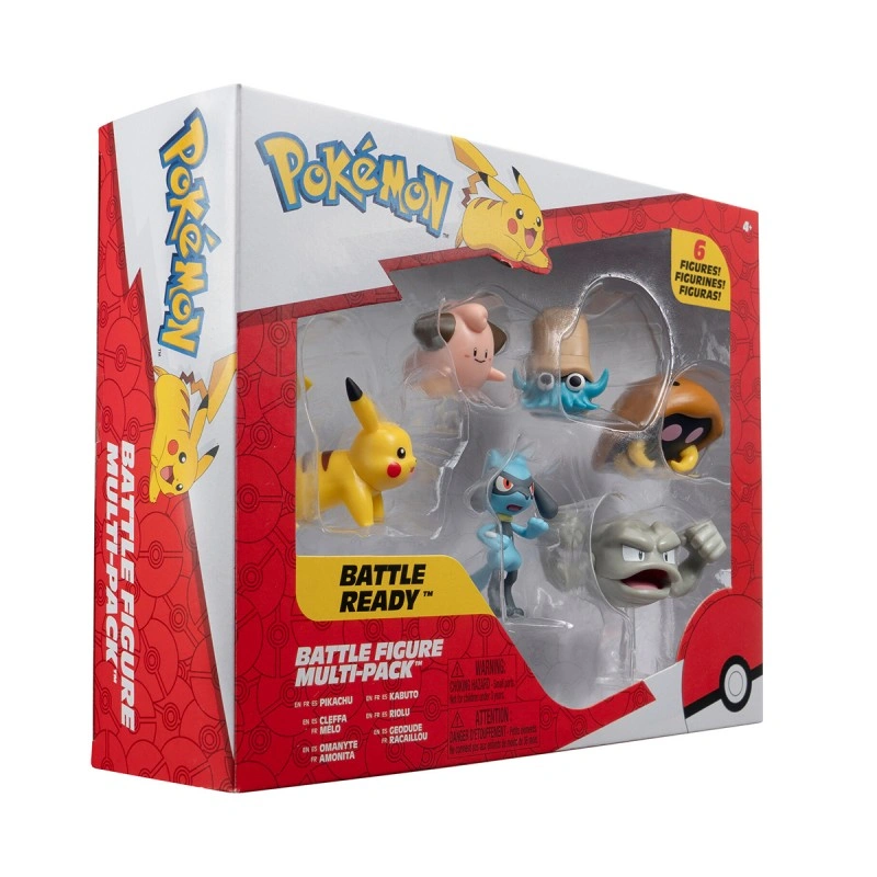 Набор фігурок Pokemon W7 — Пікачу, Клеффа, Ріолу, Геодуд, Оманаїте, Кабуто
