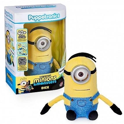 Interactive Soft Toy Puppetronic by Real FX Palm Series Minions - Dick