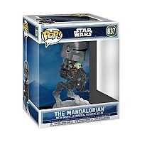 Игровая фигурка Funko POP! Rides of the Mandalorian and Grogu series - Mando with Grogu on an all-terrain vehicle