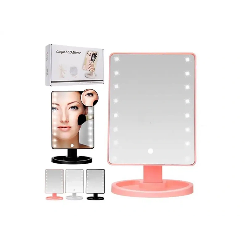 Зеркало косметичне настільне з LED підсвічуванням 22led 00032 8689