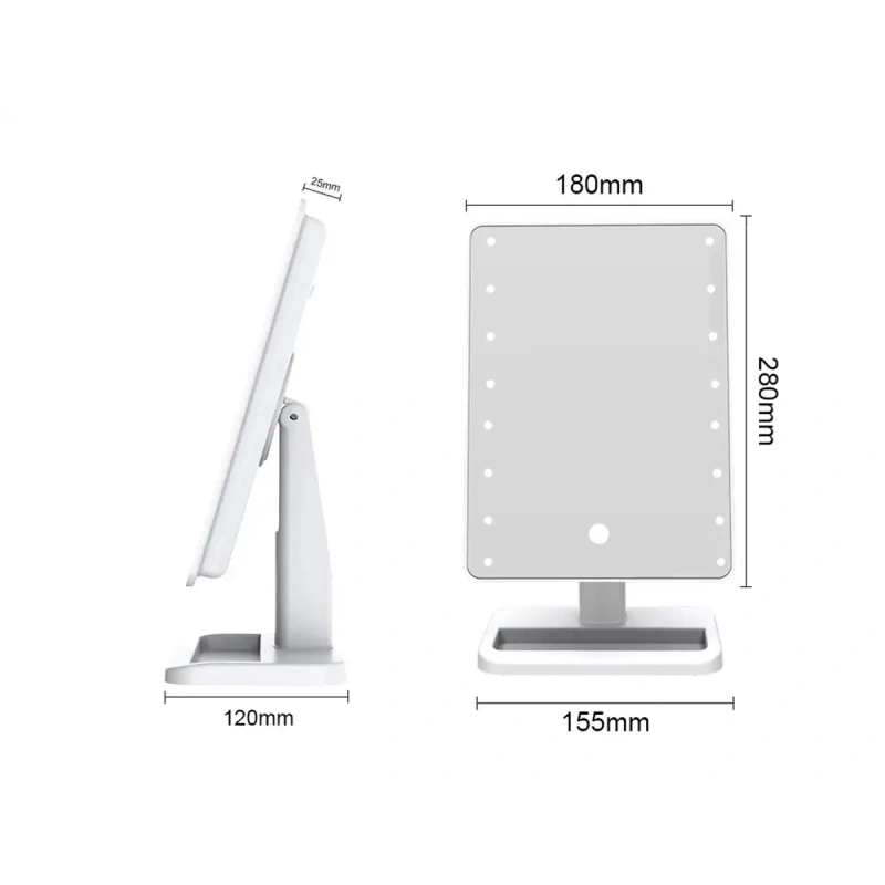 Зеркало косметичне настільне з LED підсвічуванням 22led 00032 8689
