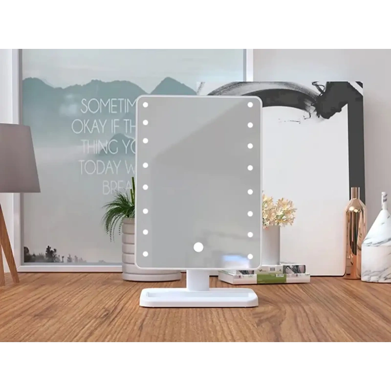Зеркало косметичне настільне з LED підсвічуванням 22led 00032 8689