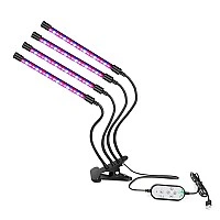 Quadruple phytolamp for plants, 60 W, full spectrum with timer and brightness adjustment