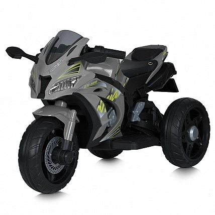 M 5806EL-11 Kids' Motorcycle, 3 Wheels, Music and Lights, Gray