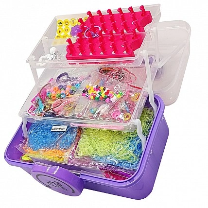 Kids Loom Bracelet Set "Loom" 16202(Violet) in a suitcase