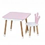 Table with chair "Crown" 06-025R-BOX with drawer, pink and white