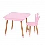 Table and chair "Crown" 09-025R-BOX with drawer, pink